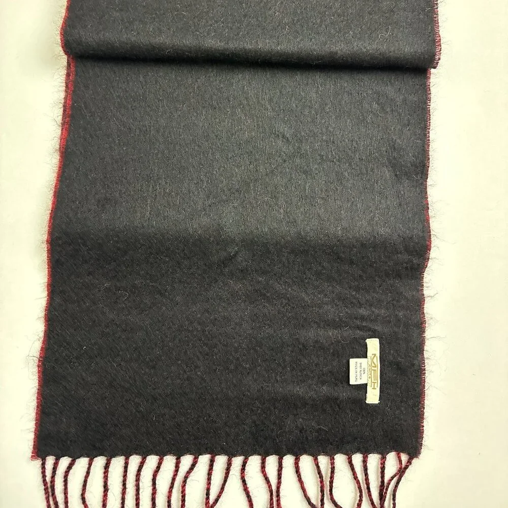 MFH Knits Baby Alpaca Scarf Wine & Black